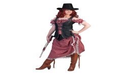 DEGUISEMENT DENIM RANGER CORSAGE + JUPE LONGUE WESTERN TAILLE 40/42