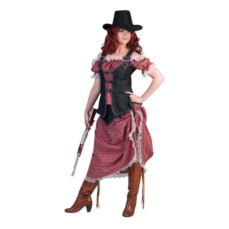 DEGUISEMENT DENIM RANGER CORSAGE + JUPE LONGUE WESTERN TAILLE 40/42
