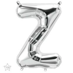 BALLON METALLIQUE LETTRE Z ARGENT 40 CM
