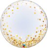 BALLON DECO BUBBLE CONFETTIS OR 61 CM