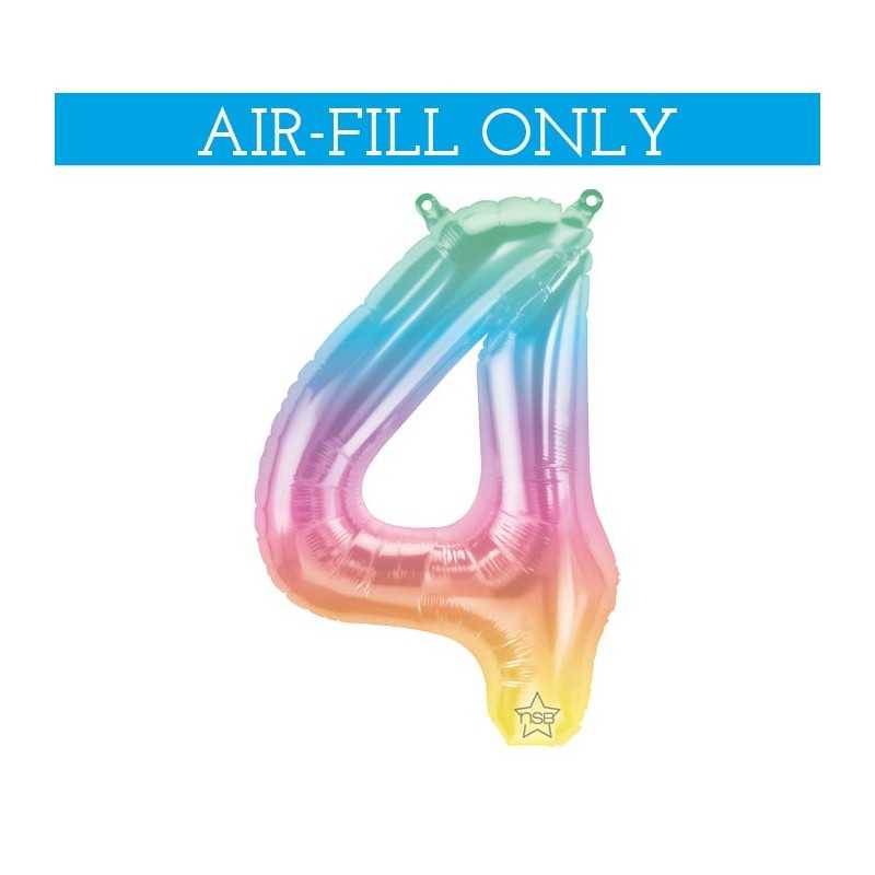 BALLON METALIQUE CHIFFRE 4 MULTI 41 CM
