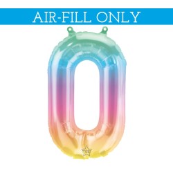 BALLON METALIQUE CHIFFRE 0 MULTI 41 CM