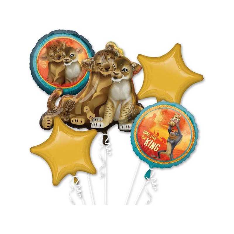 BOUQUET DE 5 BALLONS METALIQUE LE ROI LION