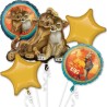 BOUQUET DE 5 BALLONS METALIQUE LE ROI LION