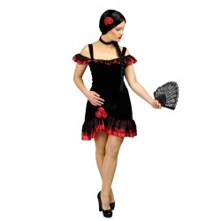 DEGUISEMENT ESPAGNOLE LUCITA NOIR ET ROUGE TAILLE 36-38