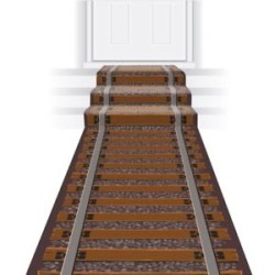 TAPIS DE DECORATION RAILS DE CHEMIN DE FER 61 CM X 3.05 M