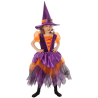 DEGUISEMENT SORCIERE LAURELIN ORANGE-VIOLET TAILLE 128 CM