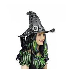 CHAPEAU DE SORCIERE ARGENT METALLIQUE