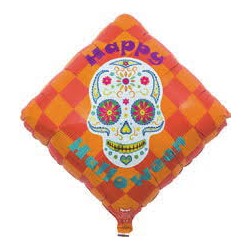 BALLON METALLIQUE LOSANGE ORANGE JOUR DES MORTS
