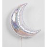 BALLON METALLIQUE LUNE ARGENT BRILLANT TAILLE 53 CM