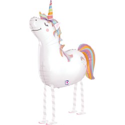 BALLON METALLIQUE MARCHEUR AIRWALKER LICORNE 97 CM