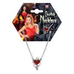 COLLIER PIERRRE COEUR ROUGE DEMONIAQUE