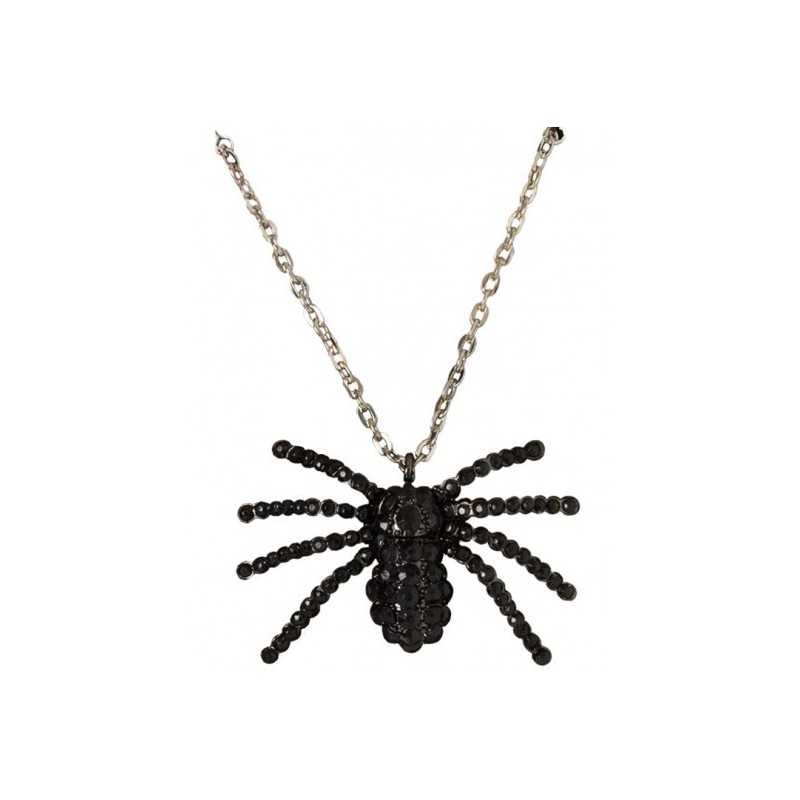 COLLIER ARAIGNEE STRASS NOIR