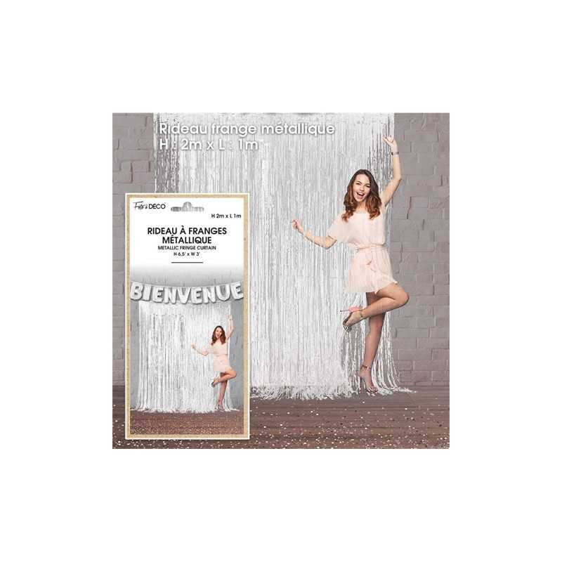 RIDEAU A FRANGE METALIQUE BLANC 2 M DE HAUT X 1 M