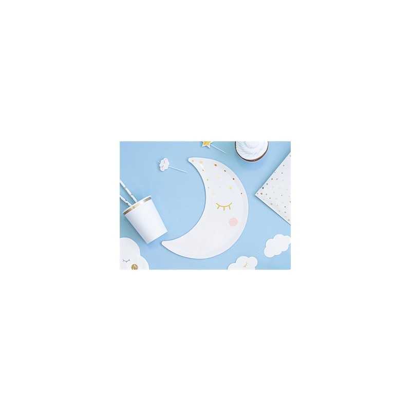 6 ASSIETTES LUNE BLANCHE 24 CM