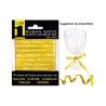 RUBAN SATIN JAUNE ANNIVERSAIRE 4 METRES