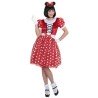 DEGUISEMENT ROBE SOURIS ROUGE A POIDS BLANC TAILLE S 