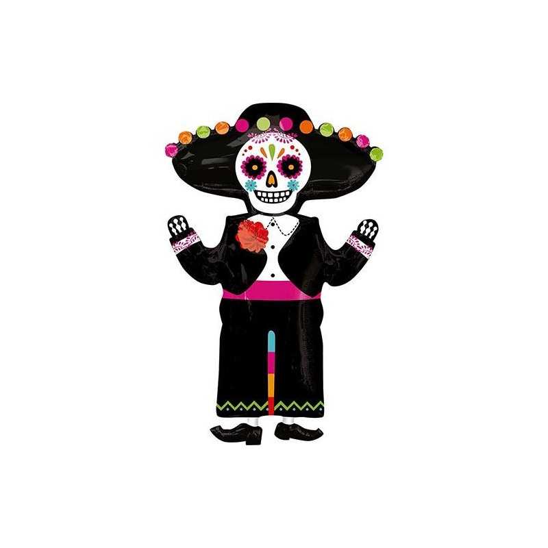 BALLON METALLIQUE MARIACHI DAY OF THE DEAD 86 CM