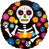BALLON METALLIQUE ROND DAY OF THE DEAD 46 CM