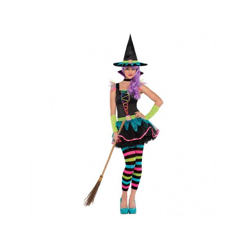 DEGUISEMENT SORCIERE NEON TAILLE 14-16 ANS