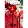 PHOTOPHORE OU PORTE BOUGIE VERRE CALICE ROUGE DIA 13CM X 35CM