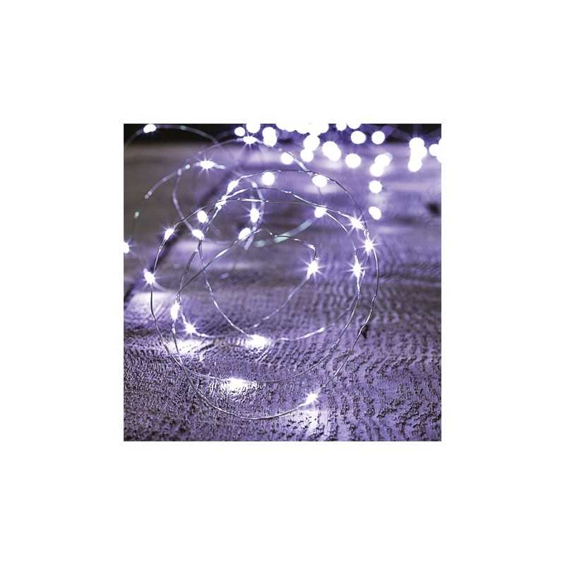 LED FIL 220 CM 200 LEDS BLANC FROID A PILES