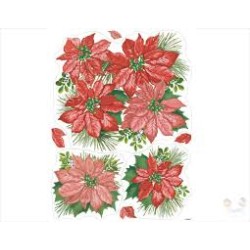 STICKERS POUR FENETRES FLEURS DE NOEL