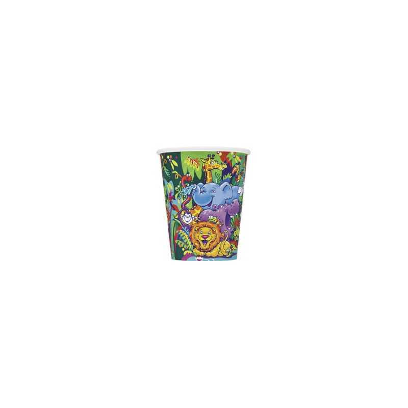 8 GOBELETS ANIMAUX DE LA JUNGLE 270 ML