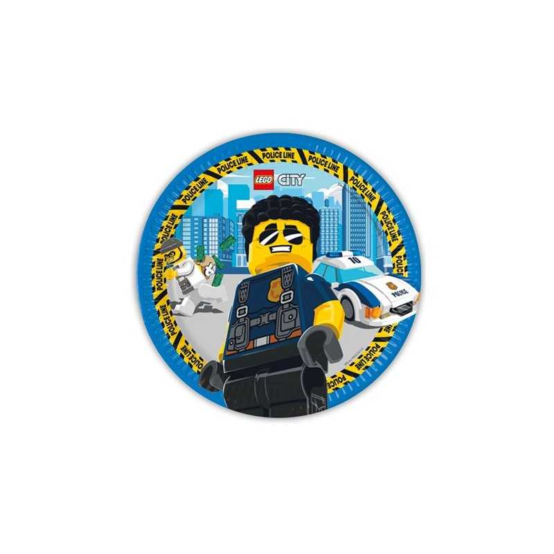 8 ASSIETTES LEGO CITY 23 CM