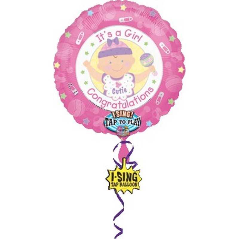 BALLON METALLIQUE MUSICAL CONGRATULATIONS ROSE 71 X 71 CM