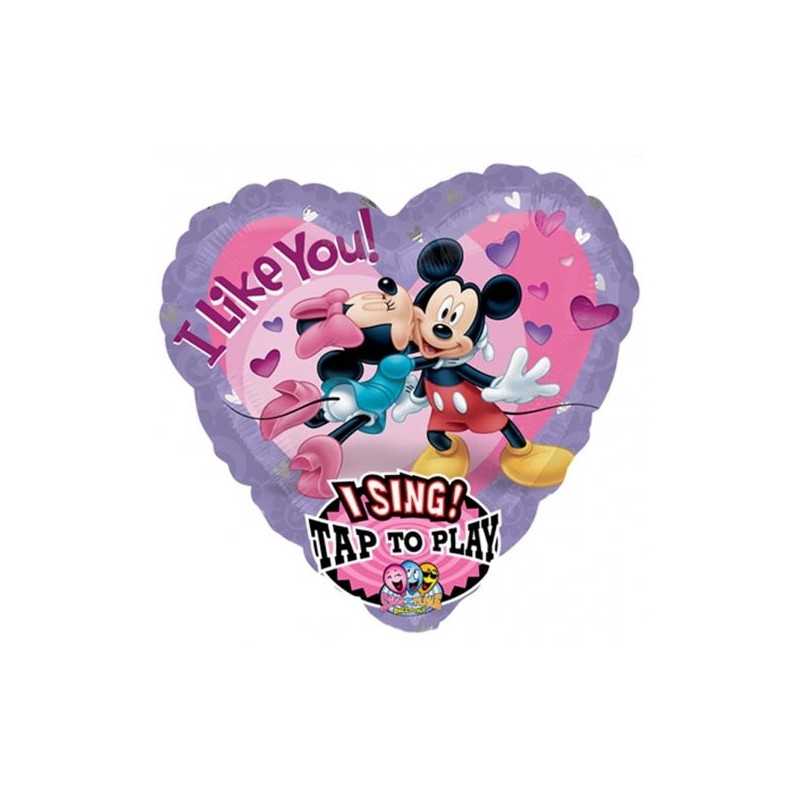 BALLON METALLIQUE COEUR MUSCIAL MICKEY ET MINNIE LOVE 73 CM