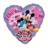 BALLON METALLIQUE COEUR MUSCIAL MICKEY ET MINNIE LOVE 73 CM