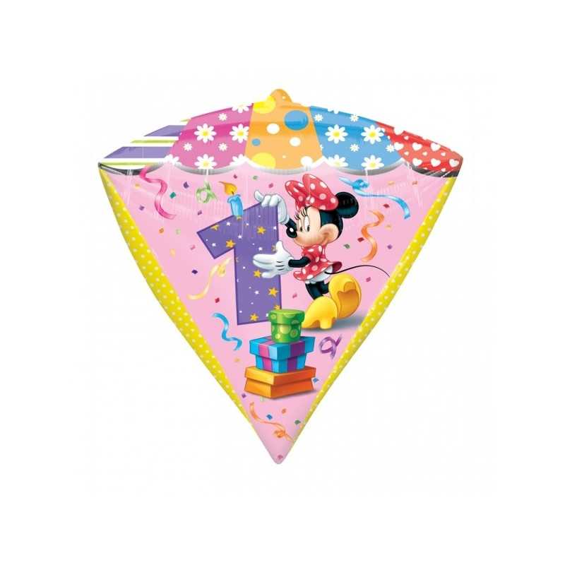BALLON METALLIQUE CONE 1 AN MINNIE MOUSSE 43 CM