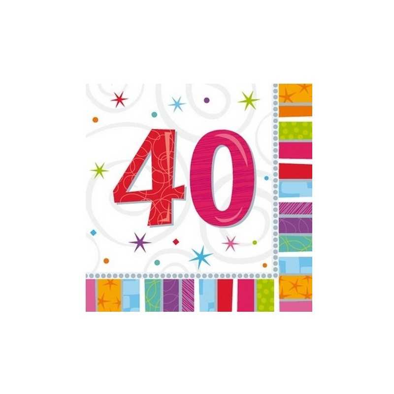 16 SERVIETTES RADIANT 40 MULTICOLORES 32,7 X 32,7 CM
