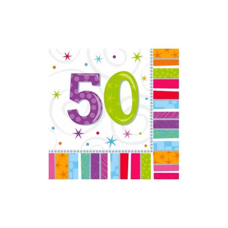 16 SERVIETTES RADIANT 50 MULTICOLORES 33 X 33 CM