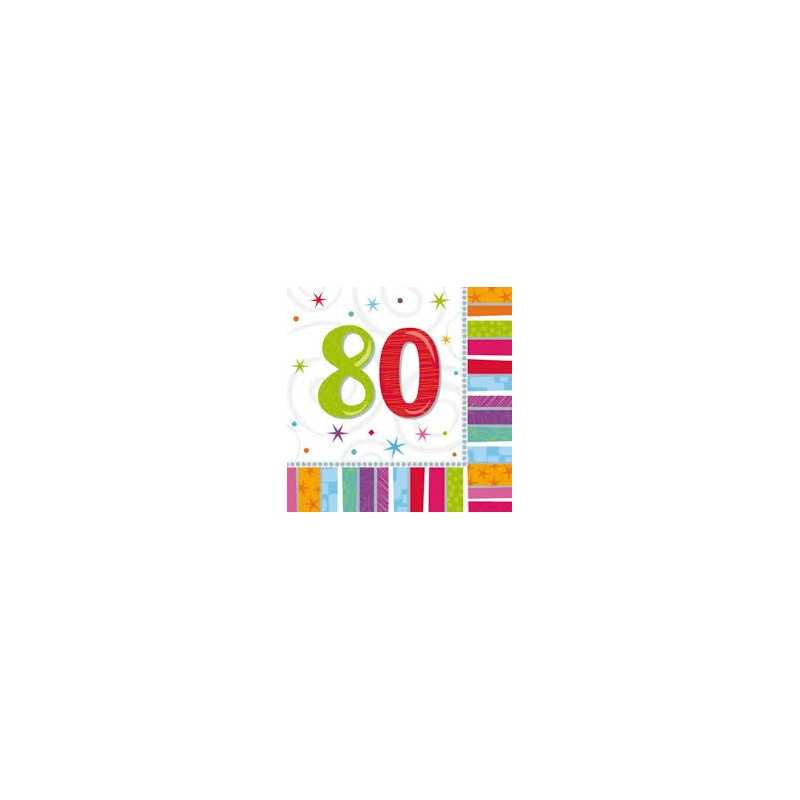 16 SERVIETTES RADIANT 80 MULTICOLORES 33 X 33 CM