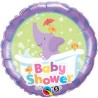 BALLON METALLIQUE ROND ELEPHANT BABY SHOWER 46 CM