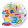 BALLON BUBBLES CHIFFRE 30 MULTICOLORE ETOILE 56 CM