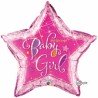 BALLON METALLIQUE ETOILE WELCOME BABY GIRL ROSE 91 CM