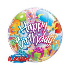 BALLON BUBBLES HAPPY BIRTHDAY SURPRISE 56 CM