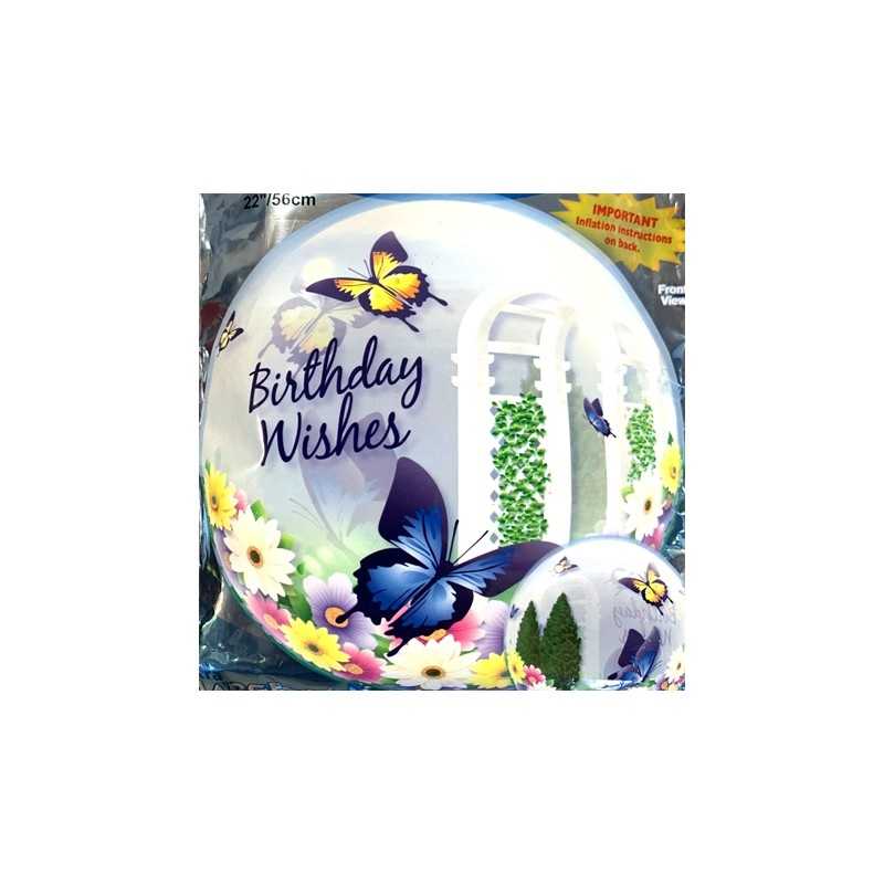 BALLON BUBBLES BIRTHDAY WISHES 56 CM 