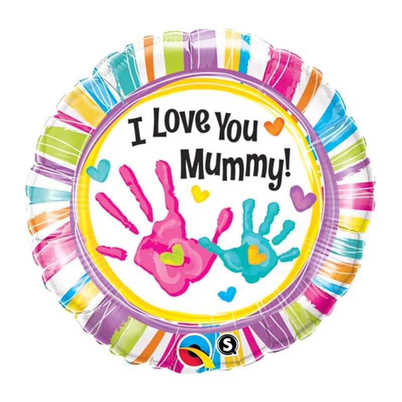 BALLON METALLIQUE I LOVE YOU MUMMY MULTICOLORE 46CM