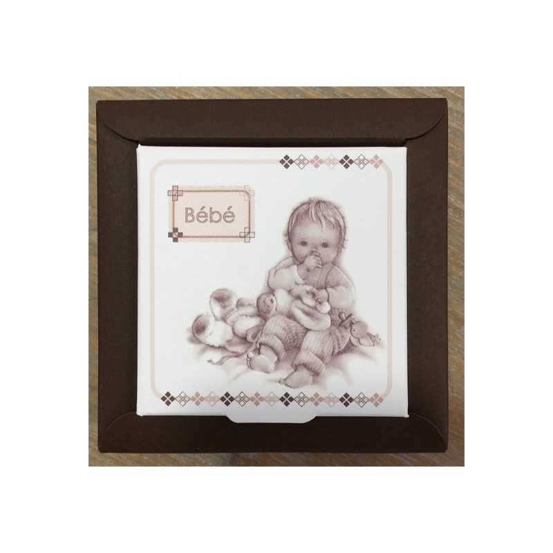 BOITE A DRAGEES EN CARTON BEBE 8 X 8 X 3 CM