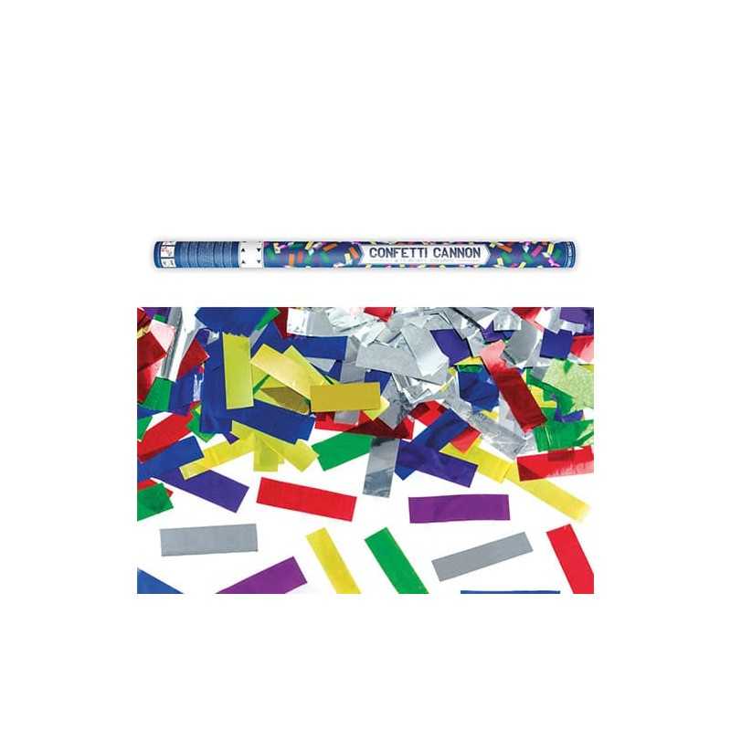 CANON A CONFETTIS MULTICOLORES METALLISES 80 CM
