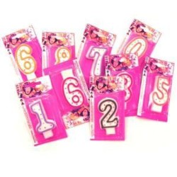 BOUGIE CHIFFRE 0 MULTICOLORE