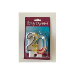 BOUGIE MULTICOLORE CHIFFRE 20