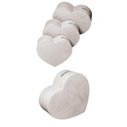 GRANDE URNE FORME DE COEUR BLANC 36 X 45 CM