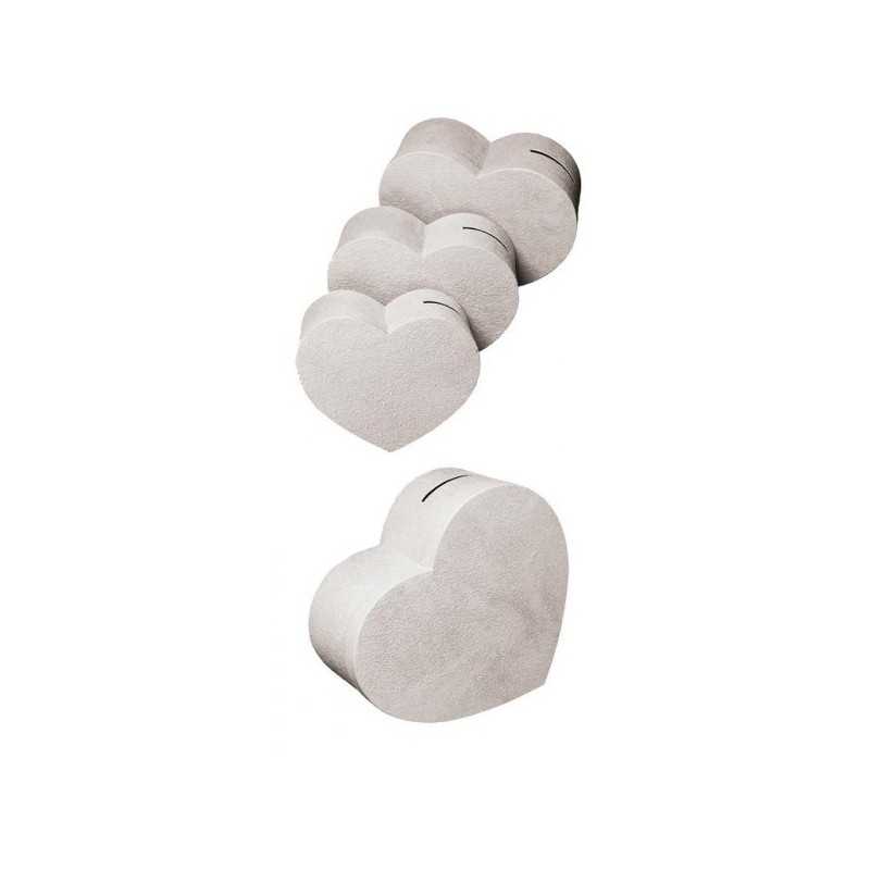 GRANDE URNE FORME DE COEUR BLANC 36 X 45 CM