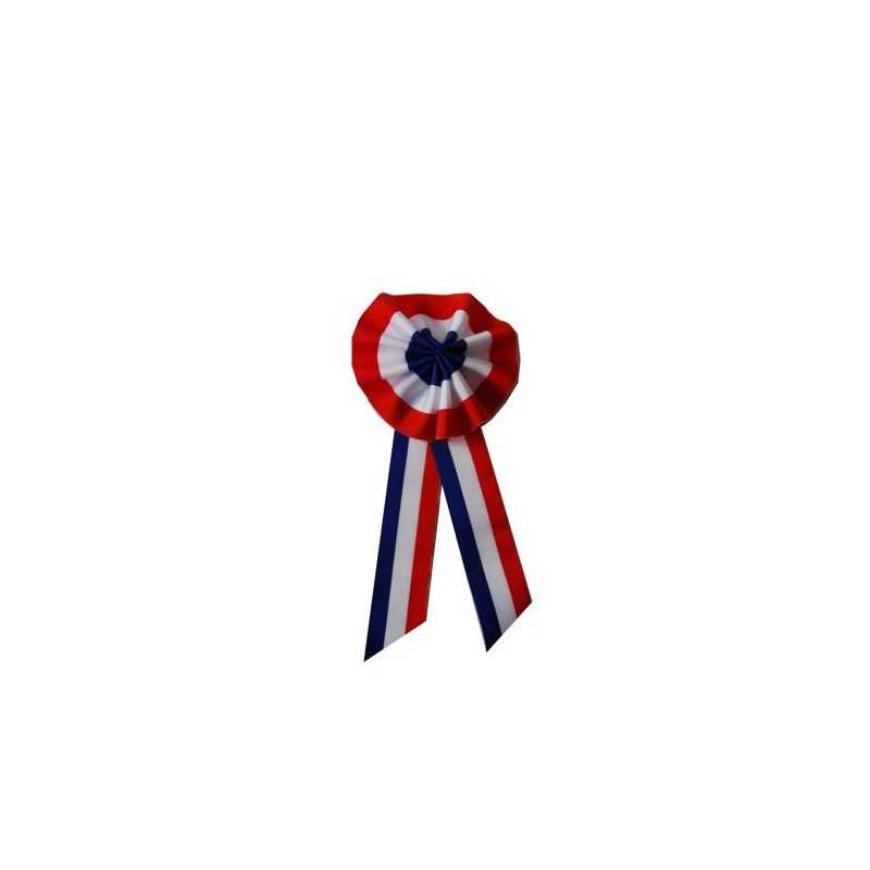 10 COCARDES TISSU TRICOLORE A PANS 5 CM ATTCHE EPINGLE NOURRICE