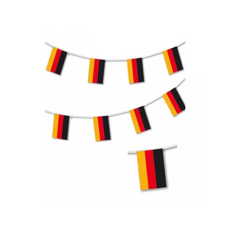 GUIRLANDE FANIONS EN PLASTIQUE DRAPEAU ALLEMAND 4 METRES